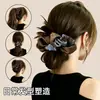 Scrunchie floral multicamadas estilo coreano, elástico de cabelo de alta qualidade, corda para coque estilo preguiçoso, acessório de cabelo elástico