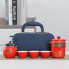 Juego de Té Portátil para Viaje Traje para Exteriores Carpa de Camping Fabricante de Té Kung Fu Una Tetera Cuatro Tazas Taza Rápida para Invitados Regalo de Negocios