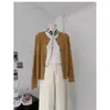 Cardigan de Tricô Torcido com Gola Redonda Feminino 2025 Primavera e Outono Novo Solto Casual Jaqueta Externa Casaco Suéter Outono e Inverno
