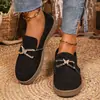 Mocasines de Tallas Grandes Transfronterizos para Mujer 2026 Primavera Nuevo Llegado Slip-on de Lona Casual Zapatos Individuales para Mujer En Stock