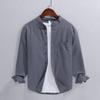 Camisa de lino de manga larga estilo chino para primavera y verano, informal, de algodón y lino, para hombre, estilo artístico, 202