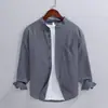 Camisa de lino de manga larga estilo chino para primavera y verano, informal, de algodón y lino, para hombre, estilo artístico, 202
