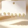 Novedades de Verano: Delicados Pendientes de Circonita Microincrustada, Juego de Tres Pares, Frescos y Dulces, Pendientes Versátiles y Elegantes con Circonita Microincrustada