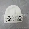 Gorro de punto de piel de conejo cálido con pedrería para otoño e invierno, gorro de lana de moda versátil, gorro pequeño de lana que estiliza el rostro, orejeras a prueba de frío