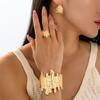 Pulsera de Corteza Personalizada de Moda Creativa Transfronteriza Anillo Juego de Pendientes Adecuado para Fiesta de Mujeres Ropa de Calle