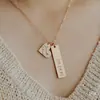Joias europeias e americanas amam colares diy com letras longas, estilo simples, formato de coração, nicho, personalidade, colar reto de aço inoxidável