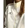 Sudadera con Cuello Alto de Tres Rayas Estilo Casual Perezoso para Mujer en Otoño e Invierno Nueva Holgada y Versátil Chaqueta Cárdigan con Cremallera de Terciopelo Moderna