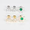 Venta Caliente Transfronteriza Copo de Nieve Luna Circonita Clavo de Hélice Seis Pétalos Flor Clavo de Oreja Pantalla para Oreja Joyería para Piercing Corporal
