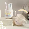 Taza Linda para Enjuague Bucal Mengqu Taza para Lavar Taza para Cepillo de Dientes Tazas de Pareja Taza de Dientes Taza con Soporte para Cepillo de Dientes Cepillo de Dientes Antimoho Antibacteriano