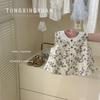 Chaleco de Algodón y Lino Retro para Niñas Conjunto de Verano 2026 Nuevo Estilo Coreano Moda Conjunto de Camisa de Muñeca y Pantalones de Pierna Ancha para Niños