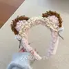 Diadema de lentejuelas de parque de atracciones Mickey Minnie con lazo Pasador de orejas de conejo para adultos y niños Accesorios para el cabello Presionar el cabello Tocado