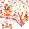 Zb363 Toalha de Mesa Pe Verão Lagosta 130*220cm Festa Churrasco Festa na Praia Toalha de Mesa Pe Descartável