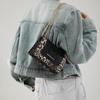 2025 Nova Bolsa de Corrente com Estampa de Leopardo Estilo Retrô Ocidental Moda Casual Simples Casual para o Dia a Dia Ombro Transversal Pequena Quadrada