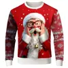 Moletom de Papai Noel mais vendido da Amazon, com um design natalino divertido, malha grossa, gola redonda e estampa 3D, perfeito para a temporada de festas de Natal.