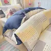Juego de ropa de cama de cuatro piezas de gasa de doble capa engrosada de grado A para maternidad e infantil, sábana y funda de edredón de algodón puro, juego de tres piezas para dormitorio de estudiante 4