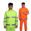 Fabricante Prevención de Inundaciones Impermeable de Emergencia Verde Naranja Tráfico Exterior Reflectante Pantalones de Lluvia Adulto Divididos Venta al por Mayor Impermeable Personalizado