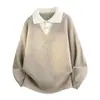 Camisa polo, suéter de punto de dos piezas falso, estilo de negocios con cuello para hombre, estética old money, cuello en V, moderno otoño/invierno, venta al por mayor de fábrica transfronteriza