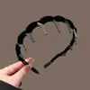 Faixa de Cabelo Antiderrapante Preta Dentada para Mulheres, Grampo Especial para Lavar o Rosto, Novo Estilo 2026, Faixa de Cabelo para Lavar e Prender o Cabelo, Headband