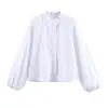Aliexpress 2026 Primavera Nova Moda Feminina Europeia e Americana Estilo de Rua Camisa de Popeline Decorativa em Camadas com um Toque de Luxo