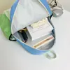 Mochila Escolar Ligera de Colores Dulces Estilo Japonés para Niños, Mochila Linda Resistente al Agua con Bloques de Color, Mochila Casual Versátil para Estudiantes de Primaria