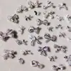 Arte de Uñas Transfronterizo Ultra Brillante Circonita Lazo Plateado Decoración de Uñas Celebridad de Internet Popular Venta Caliente Mariposa Pequeña Accesorios para Uñas Al por Mayor