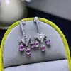Aretes de Zafiro Rosa Natural Puro, Broqueles de Zafiro de Color Natural Puro, Gemas Grado 5A, Tamaño 3*4mm