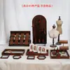 Estante de Exhibición de Joyería Nogal Tres Niveles Vertical Almacenamiento Pendientes Anillo Pulsera Mostrador Tienda Exhibición Estante de Exhibición