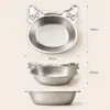 Tigela de aço inoxidável 304 para comida de bebê com desenho, pronta em estoque, para uso doméstico, anti-queda, tigela de urso fofo para jardim de infância, atacado
