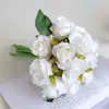 Buquê de 12 Rosas Artificiais para Adereços de Fotografia de Casamento e Decoração de Sala de Estar