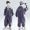 Roupa de Outono para Meninos 2026 Nova Roupa de Outono Estilosa para Crianças Maiores, Conjunto de Duas Peças de Moletom da Moda para Primavera e Outono de Meninos