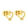 Pendientes Huecos Populares en Forma de Corazón de Amazon, Pendientes de Corazón con Diseño de Nicho, Pendientes de Acero Inoxidable Chapados en Oro de 18 Quilates