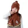 Gorro de Punto para Niños, Conjunto de Dos Piezas de Gorro y Bufanda, Estilo Otoño e Invierno para Niñas, Gorro de Lana Grueso y Cálido, Lindo y Súper Lindo para Niños