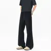 Pantalones deportivos de corte relajado ligeramente acampanados en azul Klein, pantalones largos casuales para hombres altos, pantalones rectos de pierna ancha extralargos, talla grande para hombre