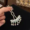 Franja de Pérola - Grampo de Cabelo com Franja de Pérola Estilo Antigo Super Fada Grampo em U Temperamento Elegante Ornamento de Cabelo Hanfu Chinês Qipao
