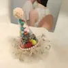 Diadema sombrero de malla para cumpleaños de pequeña princesa, fiesta infantil, bola de pelo de caramelo, corona de pelo, diadema de dopamina arcoíris, femenina