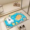 Felpudo de diatomeas para baño, estilo dibujos animados, absorbente, antideslizante, de secado rápido, con forma especial