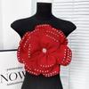 Novo Acessório de Cabelo de Flor Tridimensional em Camadas de Cor Sólida Versátil Corsage Decorativo para Vestido para Mulheres Estoque Pronto Atacado Peito