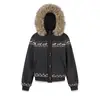 Chaqueta con capucha de forro polar estilo Fair Isle Retro Americano para Mujer, Invierno 2025 Espesa Cálida Versátil Abrigo de Algodón