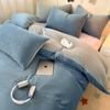 Juego de tres piezas de ropa de cama de terciopelo de leche de invierno para dormitorio de estudiantes, edredón de terciopelo cristal de doble cara, juego de tres piezas de ropa de cama de terciopelo, lote