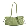 Bolsa de axila casual de nailon estilo Ins coreano para mujer 2026 Verano Gran capacidad Diseño de cordón Bolso de hombro único para ir al trabajo