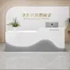Mostrador de Barra Simple Moderno, Mostrador Curvo de Caja Registradora, Mostrador de Recepción Frontal para Empresa de Salón de Belleza, Mostrador Pequeño para Tienda de Ropa Salón de Peluquería