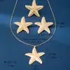 1 Conjunto Europeu e Americano Transfronteiriço Exagerado Doce Metal Estilo Feriado Estrela do Mar Colar Brincos Conjunto de Joias para Mulheres