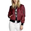 Chaqueta corta con cremallera de color liso, nueva, de moda europea y americana, para otoño e invierno.