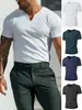 Europa y Estados Unidos comercio exterior transfronterizo desean hombres verano deportes fitness ocio elástico vertical cuello redondo vertical manga corta camiseta