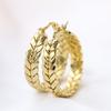 Brincos de Argola Europeus e Americanos Transfronteiriços Novos 25mm Aço Inoxidável 18K Brincos de Trigo Fabricante de Joias Popular Atacado para Mulheres
