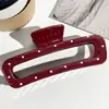 Pasador Ondulado Rectangular de Puntos Rojos para Mujeres con Pasadores Grandes en la Parte Posterior de la Cabeza, Pasadores Grandes para Volumen de Cabello Grande, Pinzas de Tiburón, Pasadores y Accesorios para el Cabello