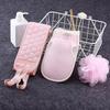 Set de Baño Familiar para Adultos de Tres Piezas Fregador de Barro Fregador de Ceniza Toalla de Baño Tira Larga para Rascar la Espalda Bola de Baño de Moda Artefacto Fregador
