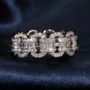 Anillo de cobre con diamantes de circonita de gran tamaño, de moda transfronteriza, de lujo, de origen femenino, venta al por mayor, joyería de mano