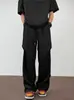 Calça de trabalho plissada de seda gelada estilo americano moderna de verão transfronteiriça, calça casual larga de perna larga estilo Hong Kong high-street masculina