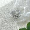 Anillo de plata esterlina S925 de Onihan, estilo coreano, con cuentas anchas, de moda, de lujo, ligero y con un toque avanzado.